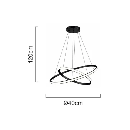 Powertech Κρεμαστό Φωτιστικό Μαύρο LED με Φυσικό Λευκό Φως 40x40x120εκ.