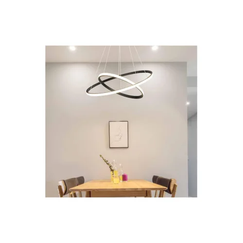 Powertech Κρεμαστό Φωτιστικό Μαύρο LED με Φυσικό Λευκό Φως 60x60x120εκ.