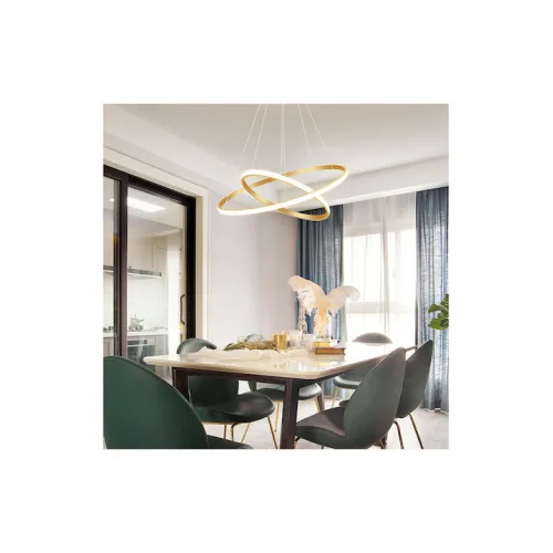 Powertech Κρεμαστό Φωτιστικό Χρυσό LED με Φυσικό Λευκό Φως 60x60x120εκ.