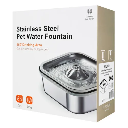 Bruno Ανοξείδωτη Ανταλλακτική Αντλία για Σκύλο & Γάτα 4lt 27.3cm σε Ασημί Χρώμα