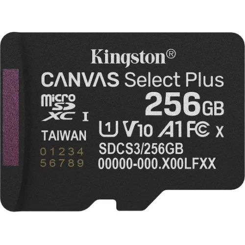 Kingston microSDXC 256GB Class 10 U1 V10 A1 UHS-I με αντάπτορα