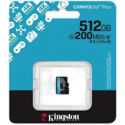 Kingston Canvas Go Plus microSDXC 512GB Class 10 U3 UHS-I με αντάπτορα