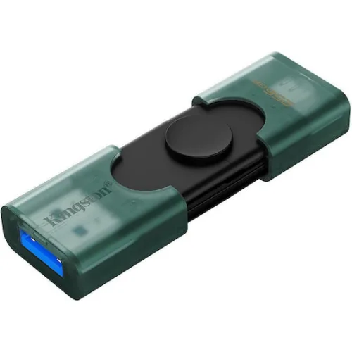 Kingston Datatraveler 256GB USB 2.0 Stick με σύνδεση USB-A & USB-C Πράσινο