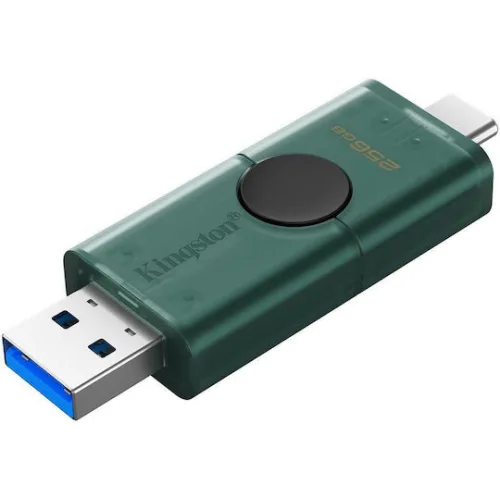Kingston Datatraveler 256GB USB 2.0 Stick με σύνδεση USB-A & USB-C Πράσινο
