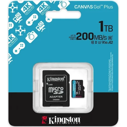 Kingston SDXC 1.0TB Class 10 U3 V30 A2 UHS-I με αντάπτορα
