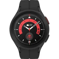 Samsung Galaxy Watch5 Pro LTE Titanium 45mm Αδιάβροχο με Παλμογράφο (Black)