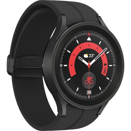 Samsung Galaxy Watch5 Pro LTE Titanium 45mm Αδιάβροχο με Παλμογράφο (Black)