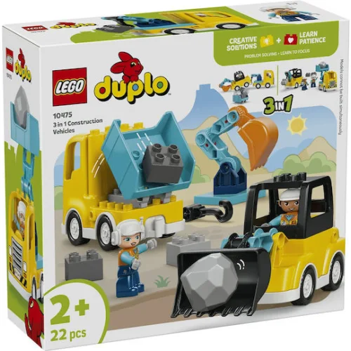 LEGO Duplo 3in1 Construction Vehicles για 2+ Ετών 22τμχΚωδικός: 10475
