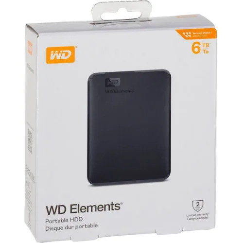Western Digital Elements Portable USB 3.0 Εξωτερικός HDD 6TB 2.5" Μαύρο