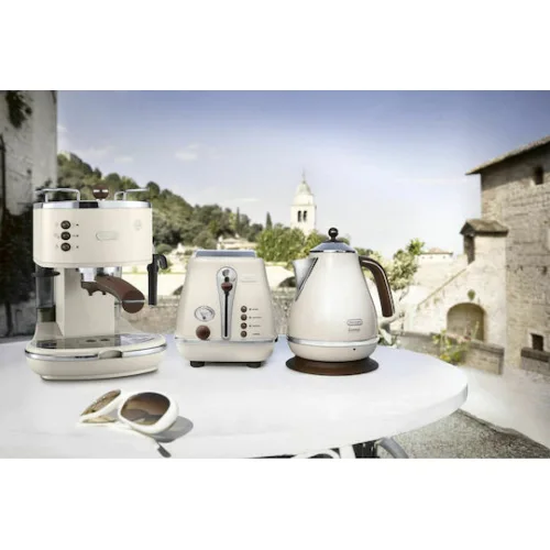 De'Longhi Icona Vintage Μηχανή Espresso 1100W Πίεσης 15bar Λευκή