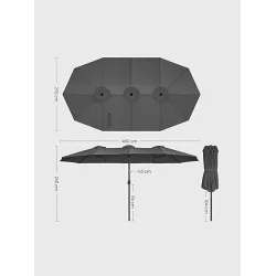 Ομπρέλα Δαπέδου Αλουμινίου Γκρι με Βάση Στήριξης 4.6x2.7m
Κωδικός: GPU36GY