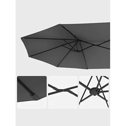 Ομπρέλα Δαπέδου Αλουμινίου Γκρι με Βάση Στήριξης 4.6x2.7mΚωδικός: GPU36GY