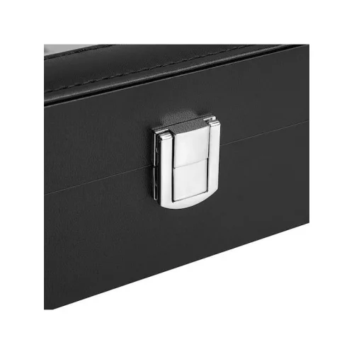 Songmics Ξύλινη Θήκη με διάφανο καπάκι για 12 ρολόγια σε Μαύρο χρώμα JWB12BK