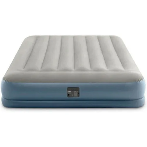 Intex Φουσκωτό Στρώμα Ύπνου Διπλό με Ενσωματωμένη Αντλία Pillow 203x152x30εκ. ΓκριΚωδικός: 64118