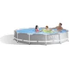 Intex Prism Metal Frame Στρογγυλή Πισίνα με Μεταλλικό Σκελετό 366x99εκ. Γκρι