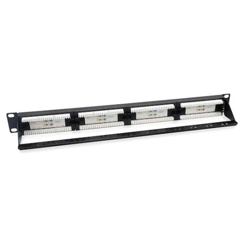 Powertech Patch Panel Unshielded για Rack 1U 19" 24 Θυρών cat6 ΜαύροΚωδικός: NETW-0046