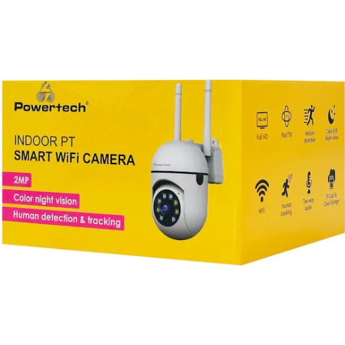 Powertech PT-1546 IP Κάμερα Παρακολούθησης Wi-Fi Full HD 1080p με Αμφίδρομη Επικοινωνία