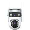 Powertech PT-1547 IP Dual Κάμερα Παρακολούθησης 4G Full HD+ 4MP Αδιάβροχη Μπαταρίας με Αμφίδρομη Επικοινωνία