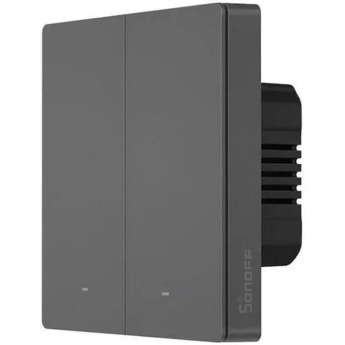 Sonoff M52c86 Χωνευτός Διακόπτης Τοίχου Wi-Fi Διπλός με Πλαίσιο Γκρι