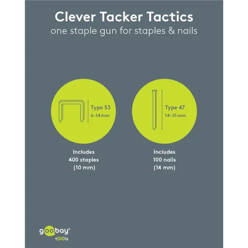 Goobay Tools 2-in-1 Electric Staple Gun Set Corded