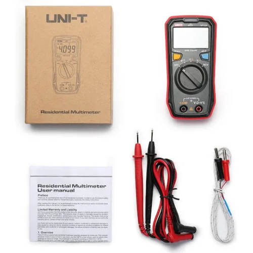 Uni-t Ψηφιακό Πολύμετρο Τσέπης Buzzer Μέτρηση Ac Dc Αντίστασης Ut123t