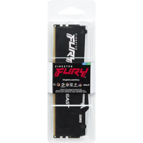 Kingston Fury Beast RGB DDR5 με Module 1x16GB και Ταχύτητα 5600 για DesktopΚωδικός: KF556C40BBA-16