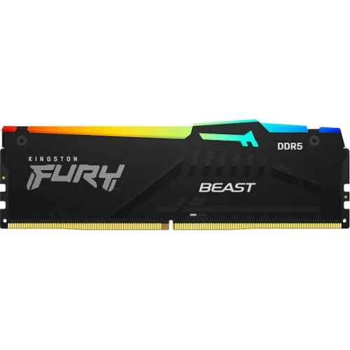 Kingston Fury Beast RGB DDR5 με Module 1x16GB και Ταχύτητα 5600 για DesktopΚωδικός: KF556C40BBA-16