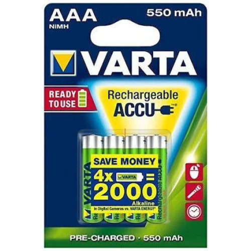 Varta Recharge Accu Power Επαναφορτιζόμενες Μπαταρίες AAA Ni-MH 550mAh 1.2V 4τμχ
