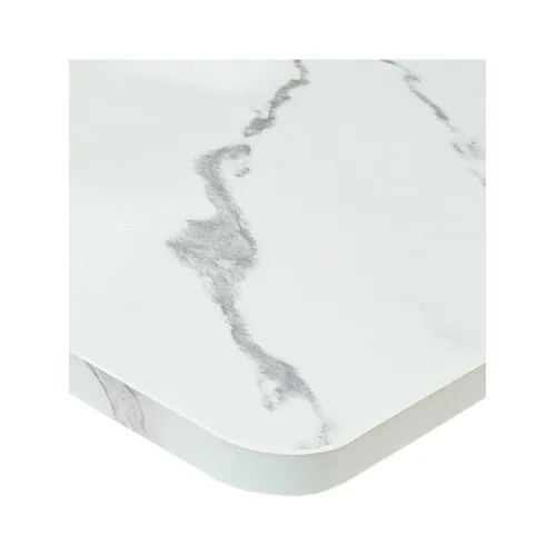Ηλεκτρικό Γραφείο Gaming Monarch Aion Ξύλινο Marble Elegance Λευκό Μεταλλικά Πόδια Λευκά & Ρυθμιζόμενο Ύψος 140x60x70εκ