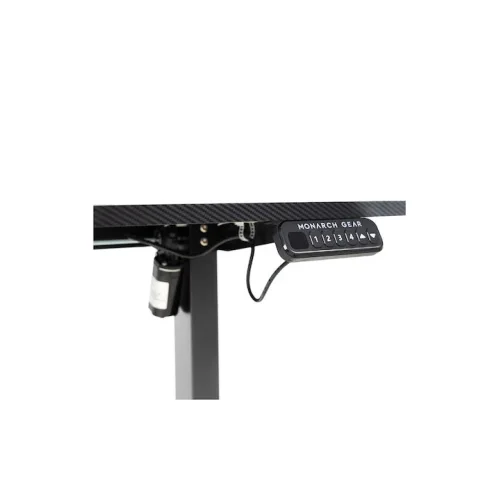 Ηλεκτρικό Γραφείο Gaming Monarch Aion Ξύλινο Marble Elegance Λευκό Μεταλλικά Πόδια Λευκά & Ρυθμιζόμενο Ύψος 140x60x70εκ