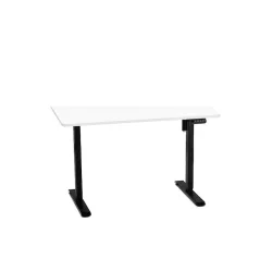 Ηλεκτρικό Γραφείο Gaming Monarch Aion Ξύλινο White Pulse Λευκό Μεταλλικά Πόδια Μαύρα & Ρυθμιζόμενο Ύψος 140x60x70εκ