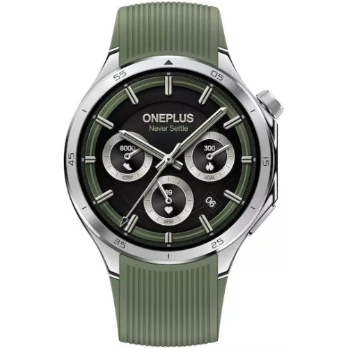 OnePlus Watch 3 Stainless Steel 46mm Αδιάβροχο με Παλμογράφο (Emerald Titanium)