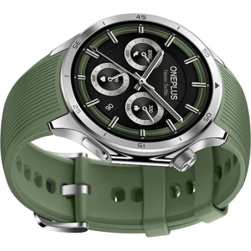 OnePlus Watch 3 Stainless Steel 46mm Αδιάβροχο με Παλμογράφο (Emerald Titanium)