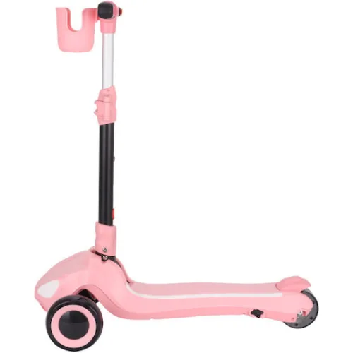 Kiddoboo Παιδικό Πατίνι E-Scooter Trecyclo Τρίτροχο για 5+ Ετών Ροζ