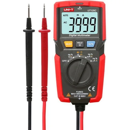 Uni-T Ψηφιακό Πολύμετρο Τσέπης True RMS με Buzzer με Μέτρηση AC / DC / Αντίστασης / Χωρητικότητας / Θερμοκρασίας UT125C
