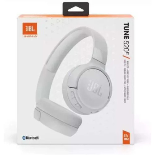 JBL Tune 520BT Ασύρματα / Ενσύρματα On Ear Ακουστικά με Ραδιόφωνο με 57 ώρες Λειτουργίας και Quick Charge Λευκά