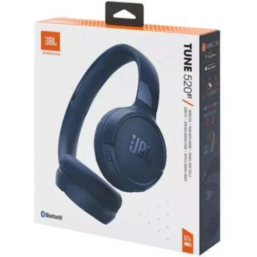 JBL Tune 520BT Ασύρματα / Ενσύρματα On Ear Ακουστικά με 57 ώρες Λειτουργίας και Quick Charge Μπλε