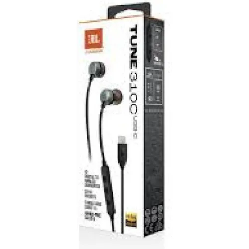 JBL Tune 310C In-ear Handsfree Ακουστικά με Βύσμα USB-C Μαύρο