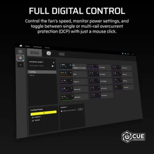 Corsair HX1500i Shift 1500W Μαύρο Τροφοδοτικό Υπολογιστή Full Modular Cybenetics Platinum