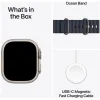 Apple Watch Ultra 2 2024 Titanium 49mm Αδιάβροχο με eSIM και Παλμογράφο (Natural με Navy Ocean Band)