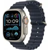 Apple Watch Ultra 2 2024 Titanium 49mm Αδιάβροχο με eSIM και Παλμογράφο (Natural με Navy Ocean Band)
