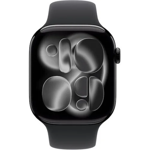 Apple Watch Series 11 Aluminium 42mm Αδιάβροχο με Παλμογράφο (Jet Black Aluminium Case with Black Sport Band - M/L)