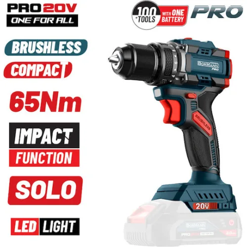 Bormann Pro BBP5400 Κρουστικό Δραπανοκατσάβιδο Μπαταρίας Solo Brushless 20V