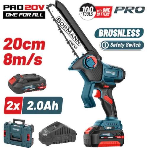 Bormann Pro BBP5441X22C Κλαδευτικό Αλυσοπρίονο Μπαταρίας Brushless 20V 1.3kg με Λάμα 20cmΚωδικός: 083665
