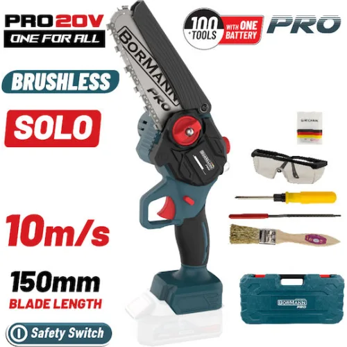 Bormann BBP3917C Κλαδευτικό Αλυσοπρίονο Μπαταρίας Solo Brushless 20V 1kg με Λάμα 15cmΚωδικός: 083559