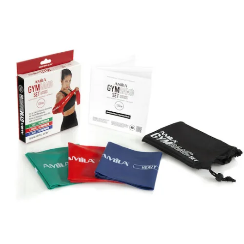 AMILA Ελαστικοί Ιμάντες Γυμναστικής Σετ 3τμχ Πολύχρωμοι 1,2mΚωδικός: 48178