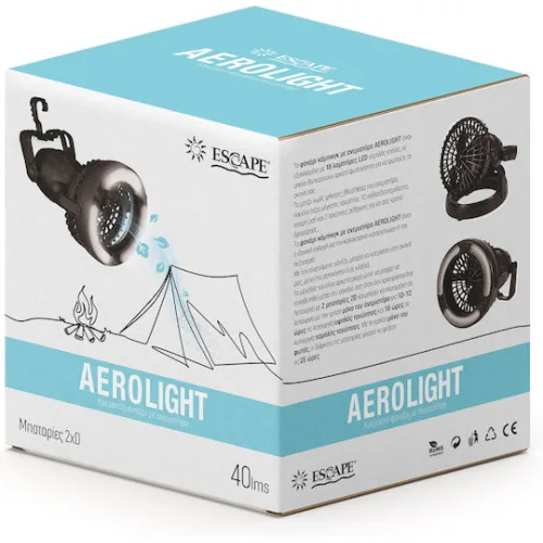 Escape Φανάρι Led Μπαταρίας για Camping με Ανεμιστήρα 40lmΚωδικός: 11476