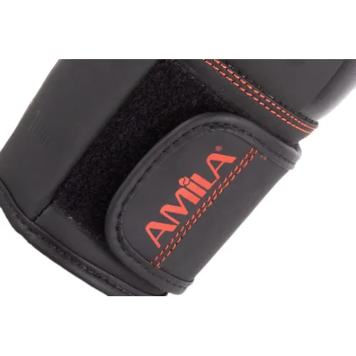 AMILA Γάντια Πυγμαχίας από Συνθετικό Δέρμα για Αγώνα ΜαύραΚωδικός: 37155