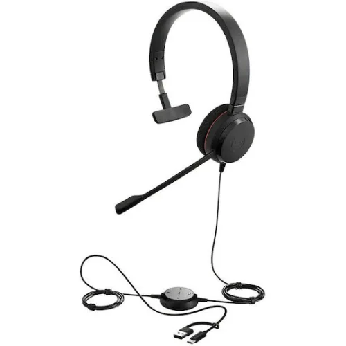 Jabra Evolve 20 On Ear Multimedia Ακουστικά με μικρόφωνο και σύνδεση USB-A / USB-C