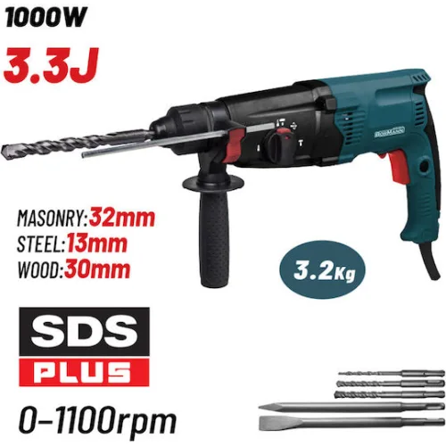 Bormann Pro BPH3015 Σκαπτικό Πιστολέτο Ρεύματος 1000W με Υποδοχή SDS Plus